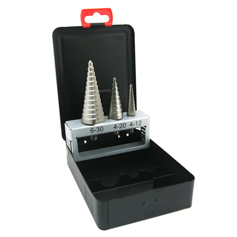 HSS STEP DRILLS STRAIGHT FLUTE METAL BOX